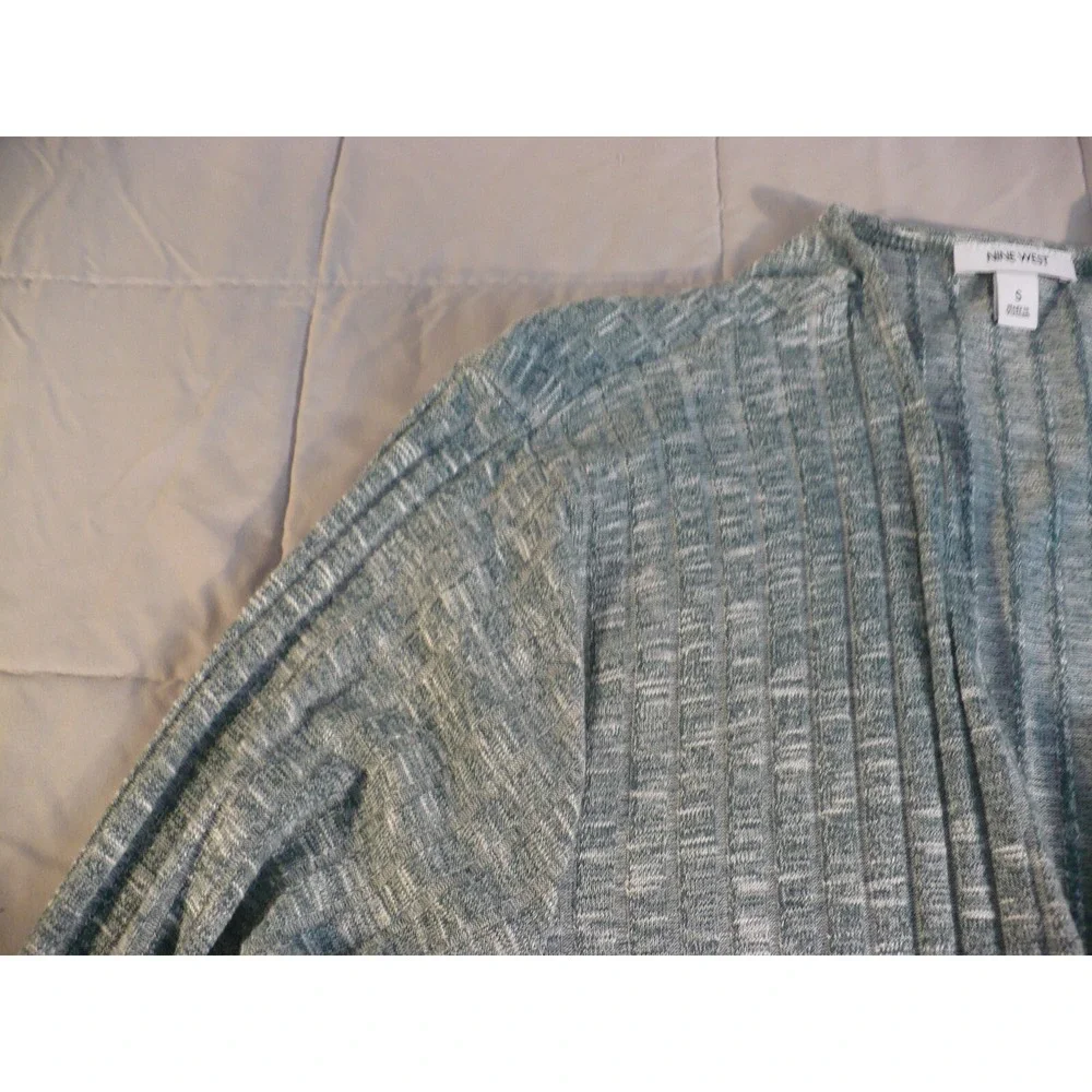 Nine‎ West Sweater Womens Medium Gray Open Front Cardigan New With Tags Pockets